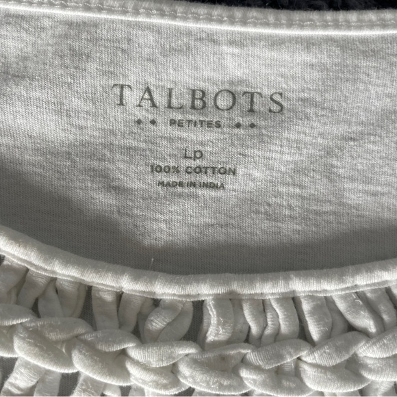 𝅺TALBOTS White Basketweave Shirt size Petite Large - Picture 3 of 4